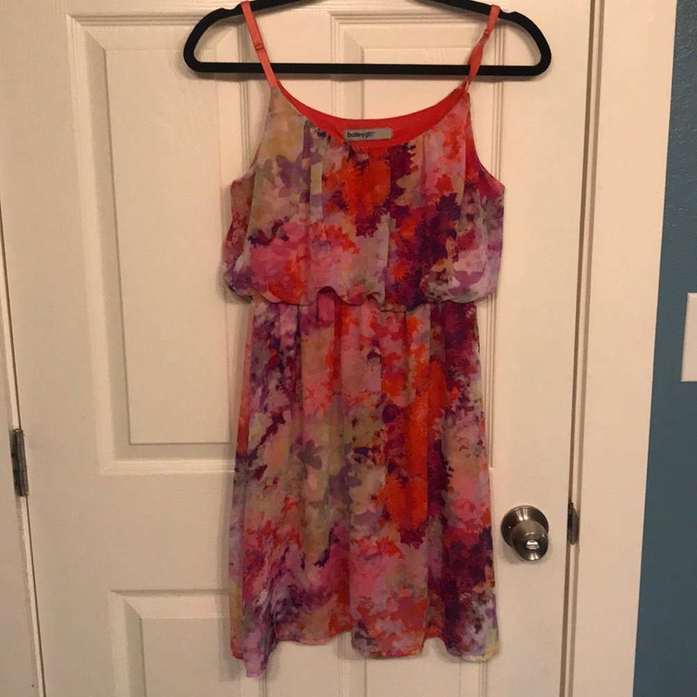 Orange and pink flower dress
